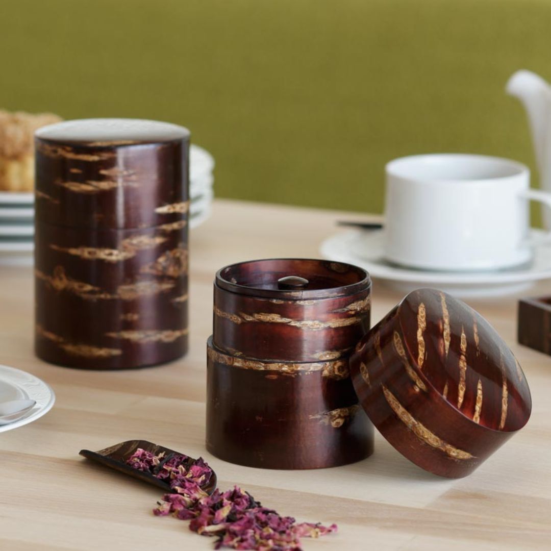 Tea canisters from Denshiro