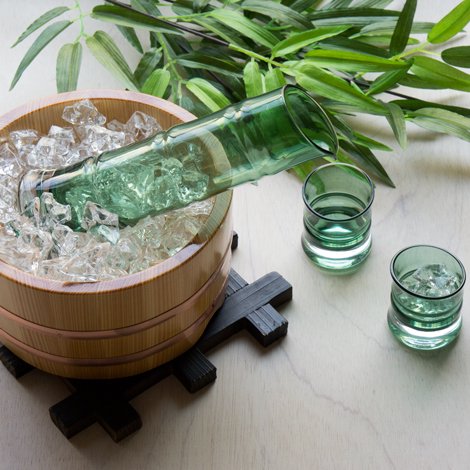 Bamboo Sake Set with ice bucket