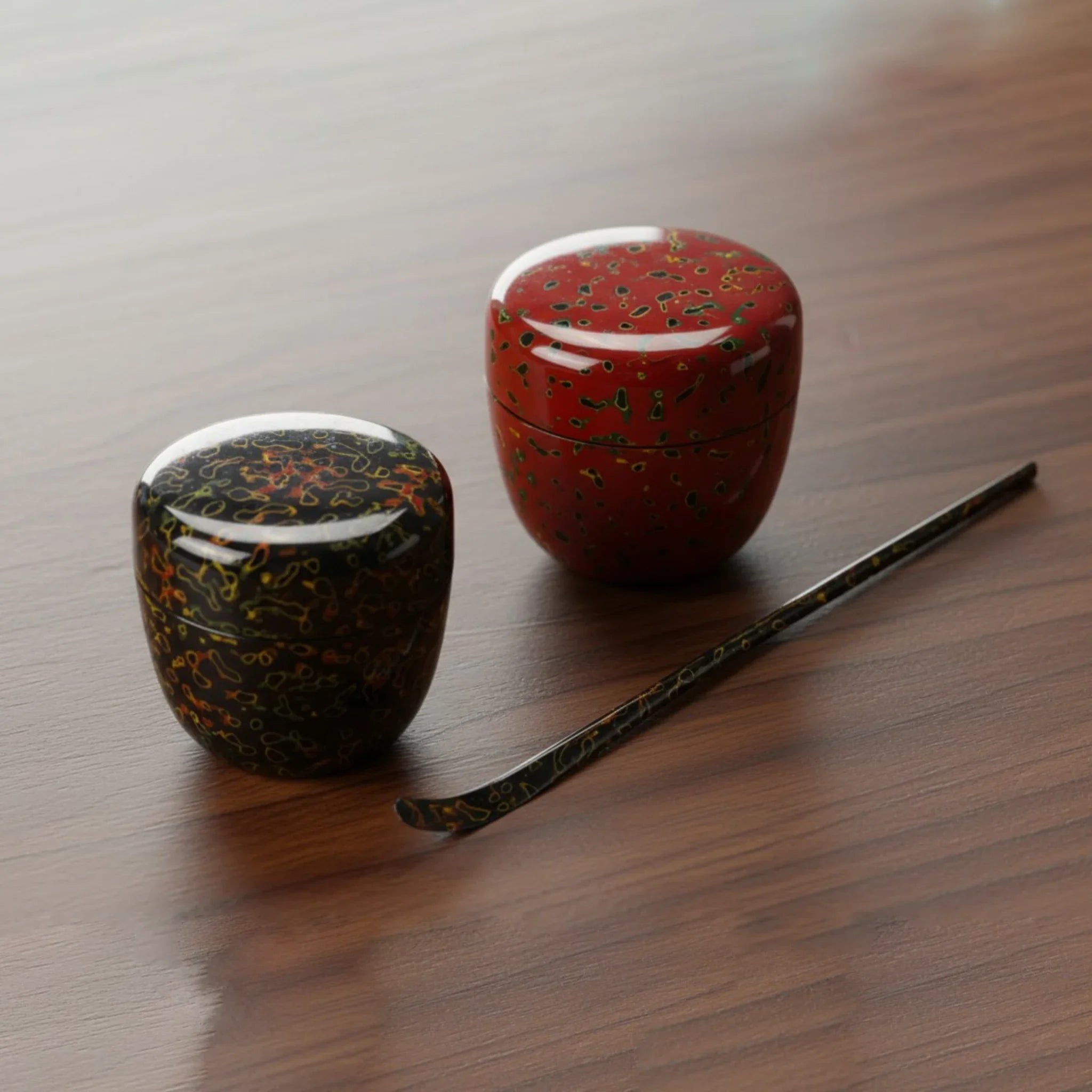 Japanese lacquerware matcha tea canister