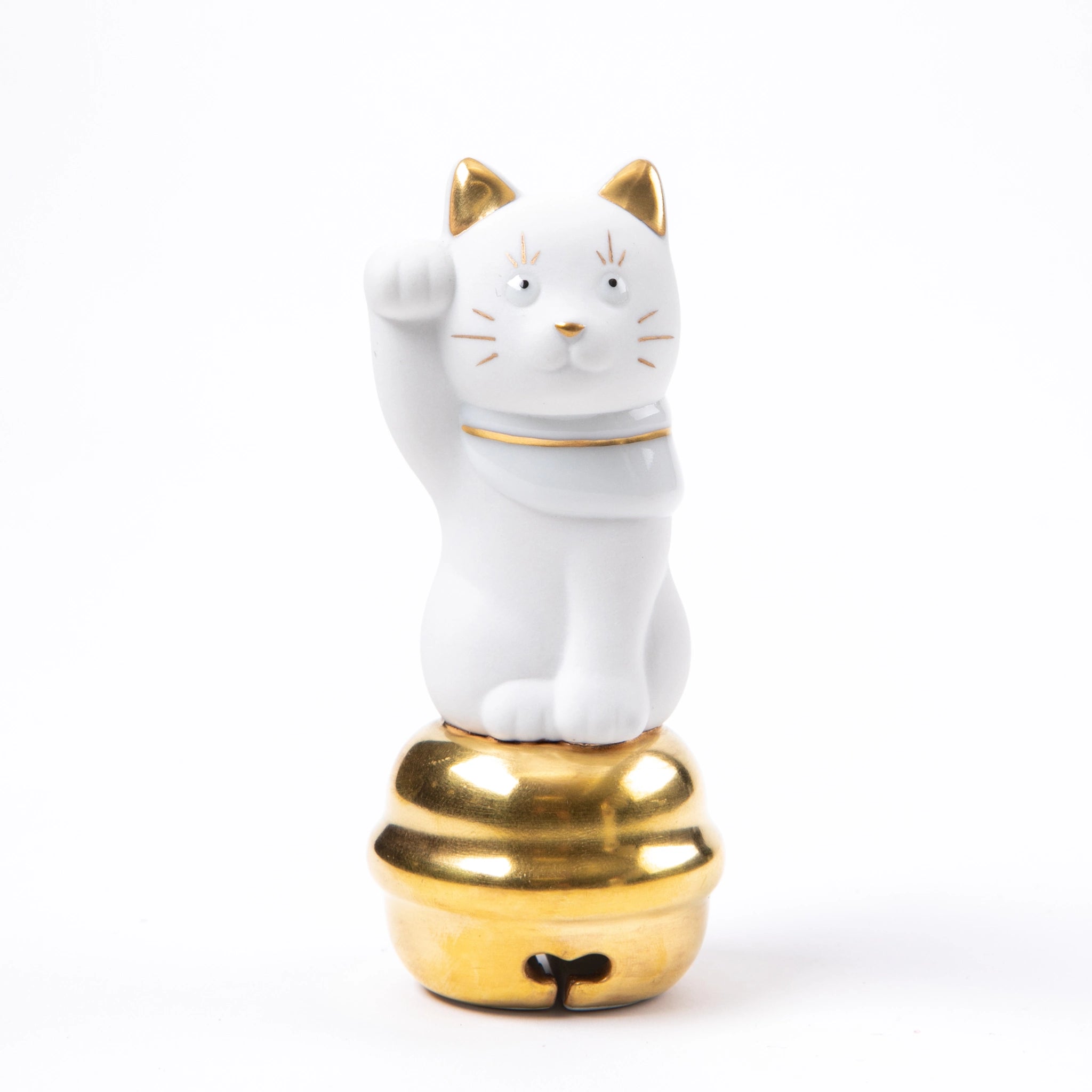 manekineco様 Choemon Kiln Kutani Right Handed White Maneki Neko - Bell Rider