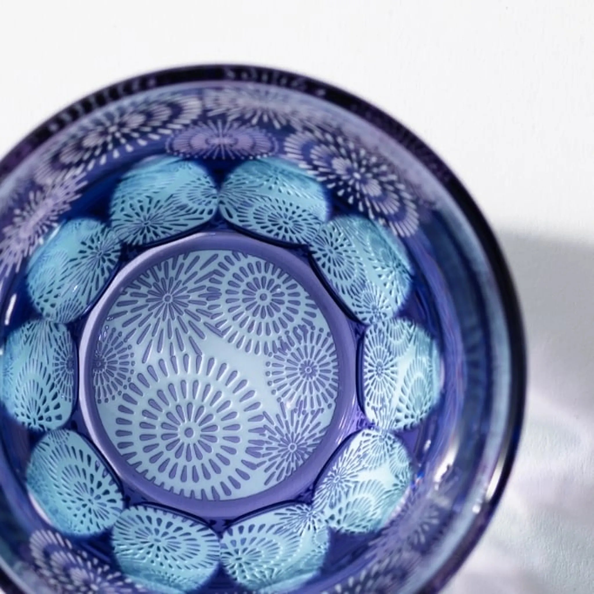Edo Kiriko Two-Tone Fireworks Sake Cup