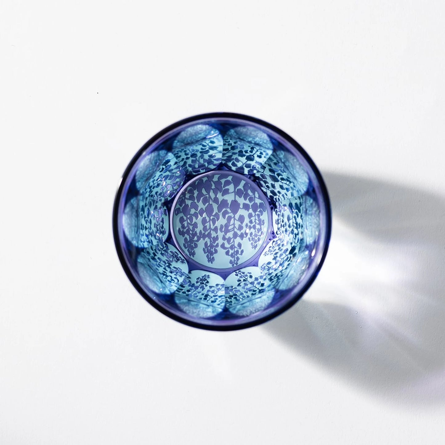 Edo Kiriko Two-Tone Wisteria Sake Cup