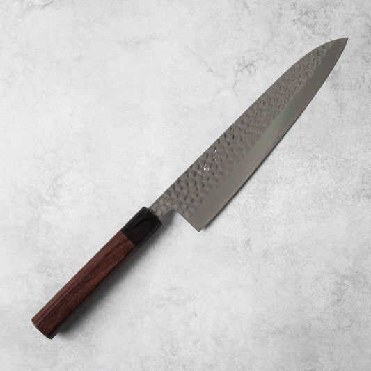 Ishizuchi VG10 Tsuchime Damascus Chef Knife Rosewood Handle