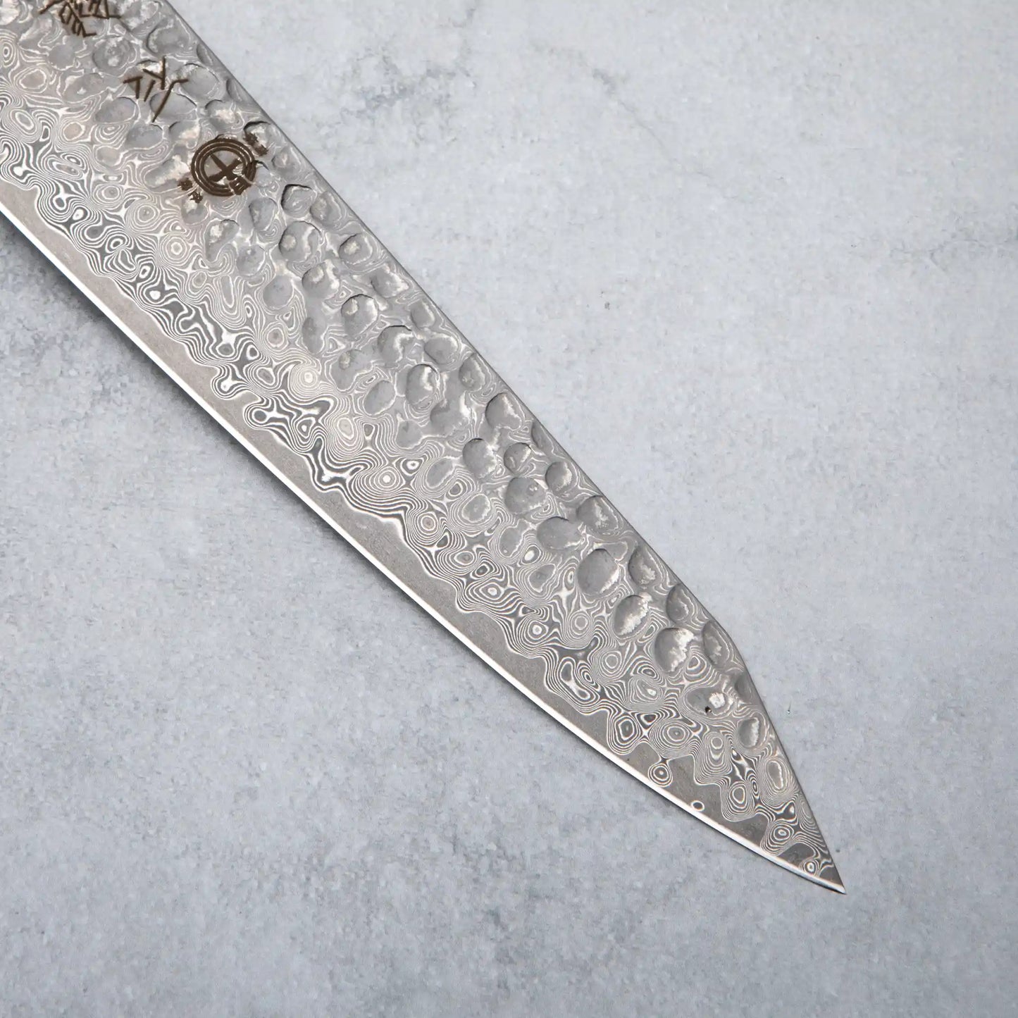 Ishizuchi VG10 Damascus Tsuchime Kiritsuke Chef Knife and Japanese Whetstone Set