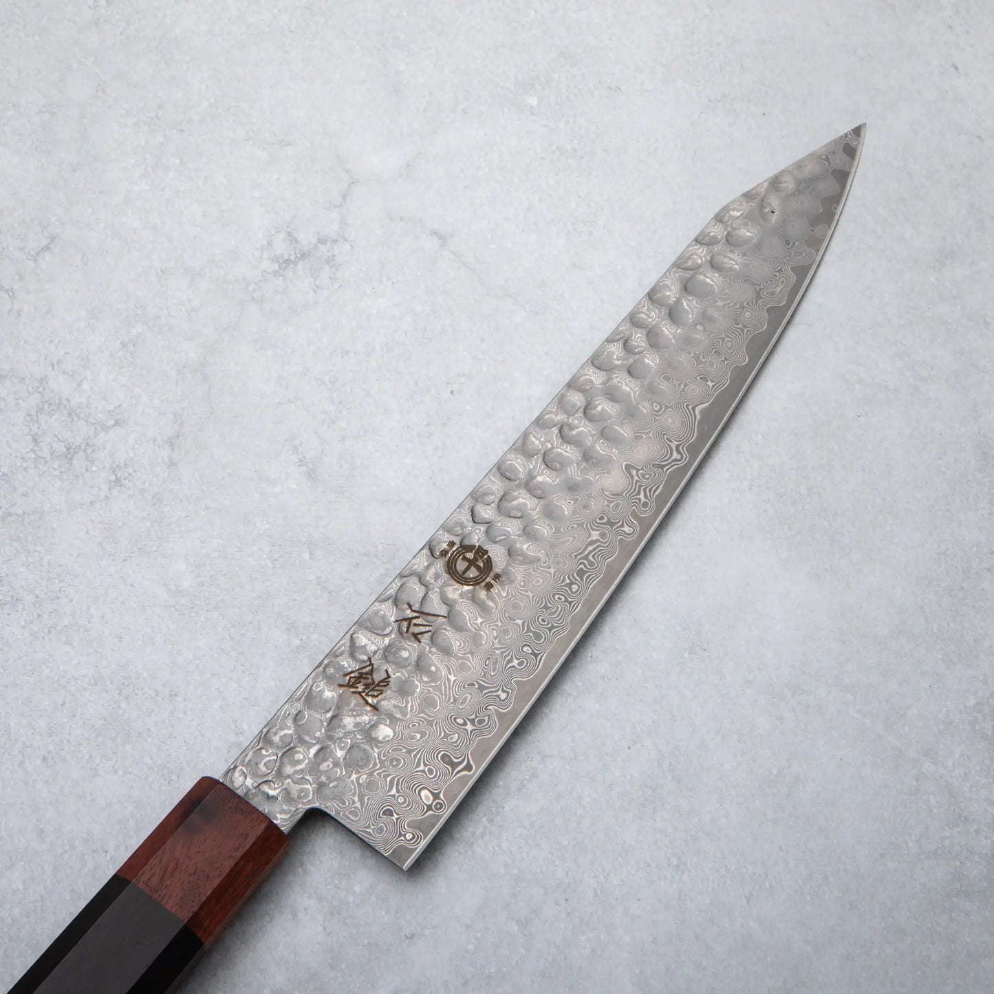 Ishizuchi VG10 Damascus Tsuchime Kiritsuke Chef Knife and Japanese Whetstone Set