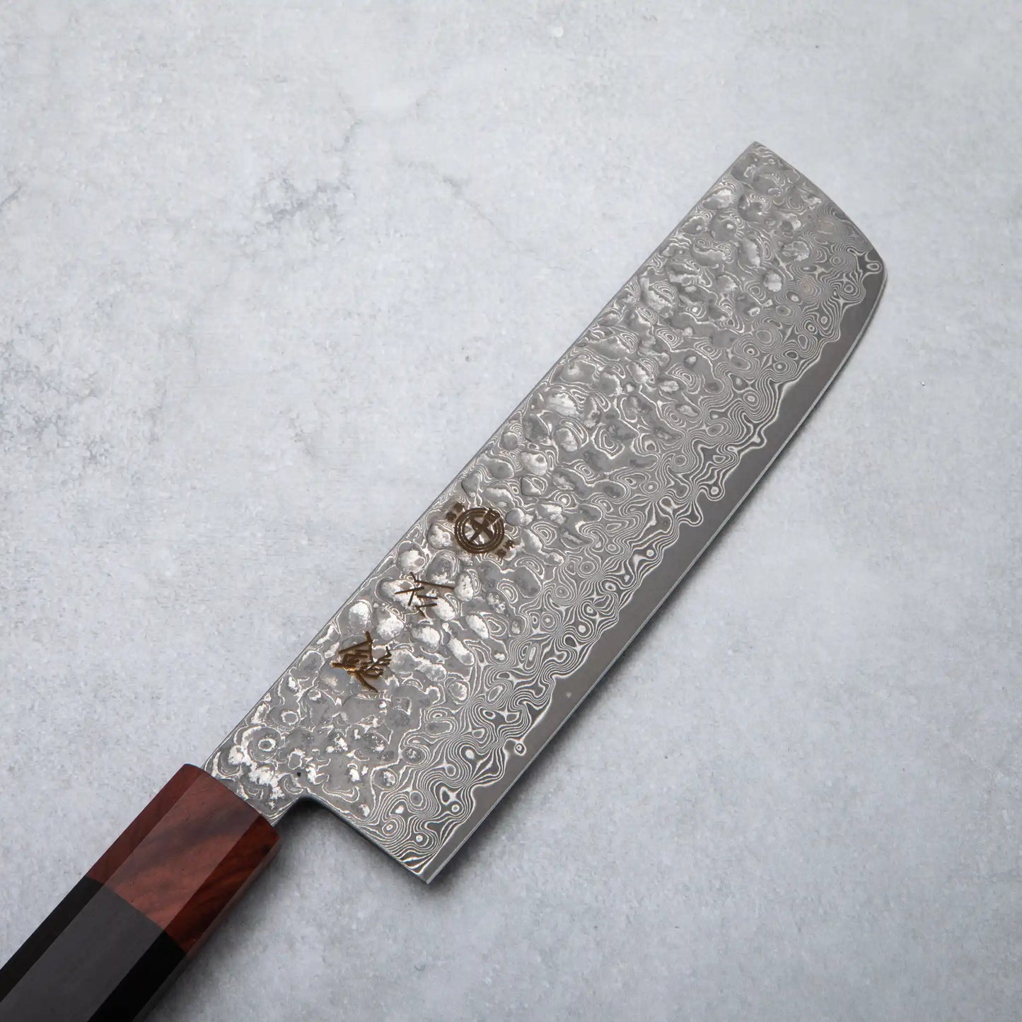 Ishizuchi VG10 Damascus Tsuchime Nakiri Knife and Japanese Whetstone Set