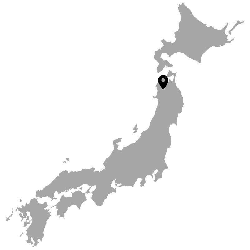Map of Japan with a pin indicating the location of Akita, Odate City.