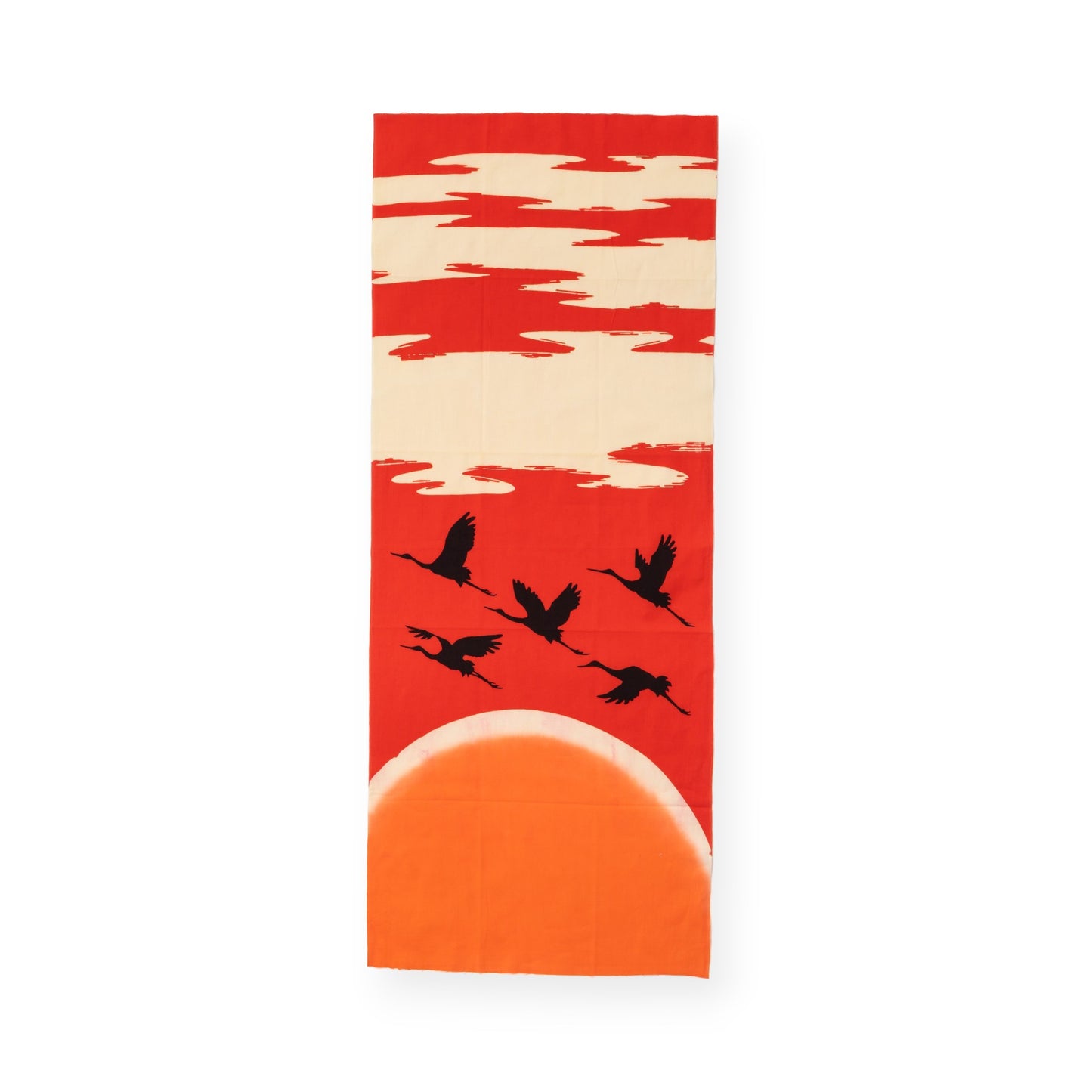 Rienzome Sunrise and Crane Tenugui and Display Rods Set