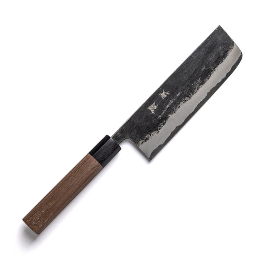 Ishizuchi Blue Super Steel Nakiri Knife Walnut Handle