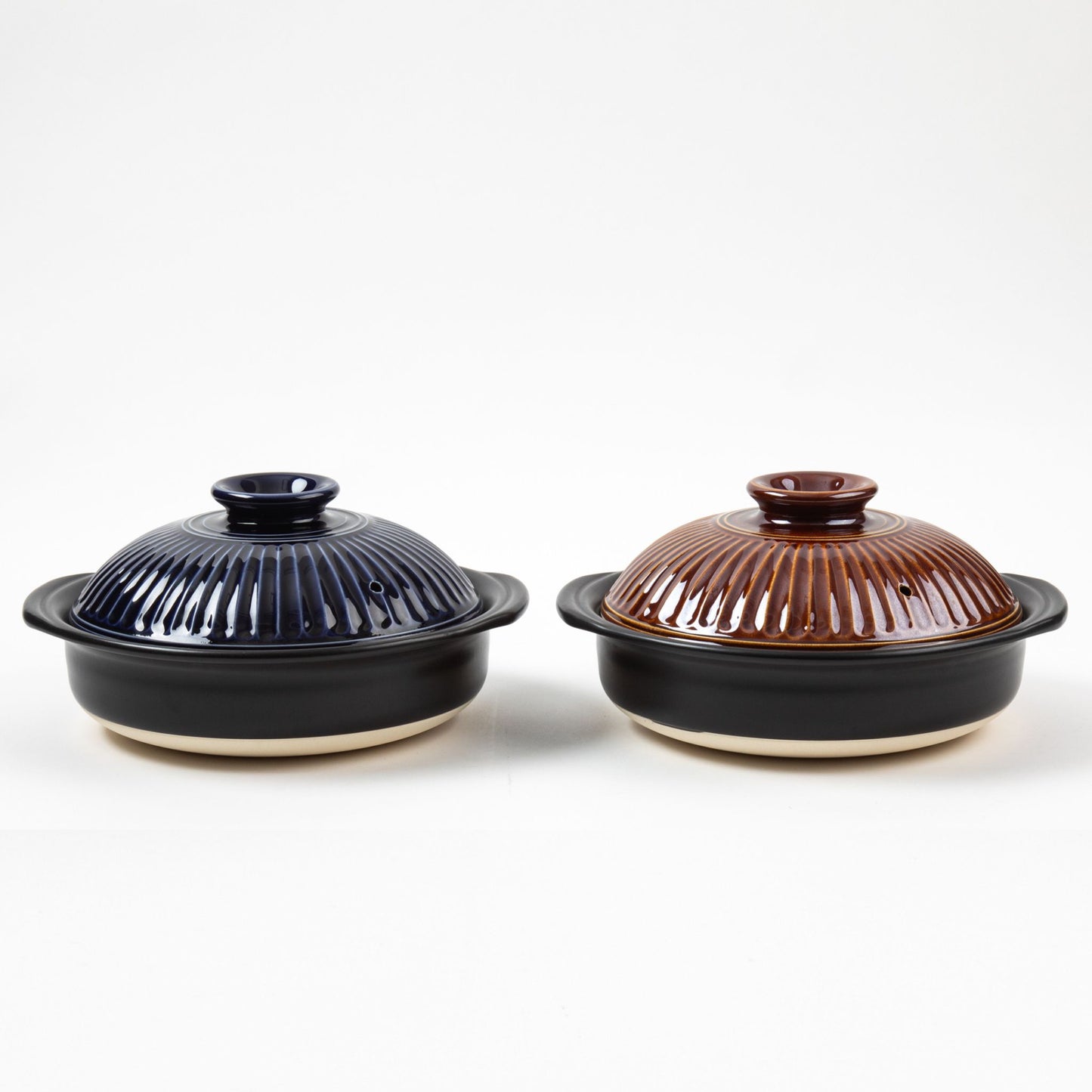 GINPO Chrysanthemum Blue Glaze Donabe Clay Pot (3-4 People)