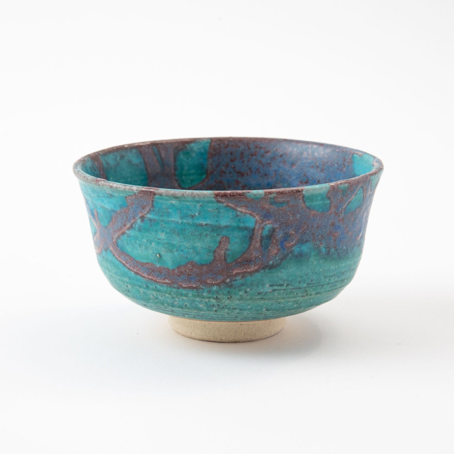 Turquoise blue Tsuyukusa Shigaraki-ware Matcha Tea Bowl