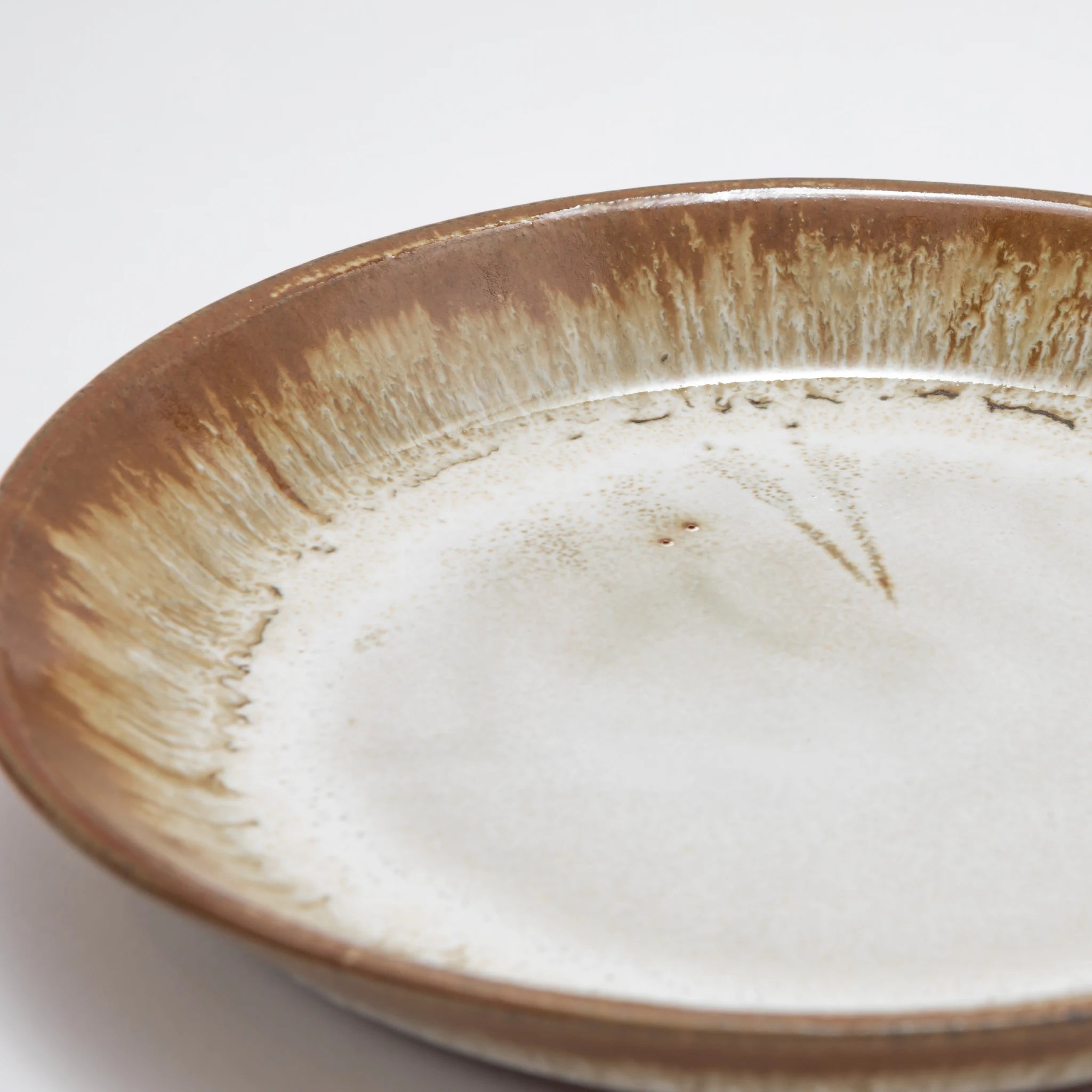 Hagi Ware Wara Glaze Iron Splash Plates (Set of 2)
