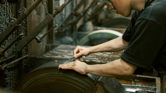 Yamawaki Artisan sharpening the knife