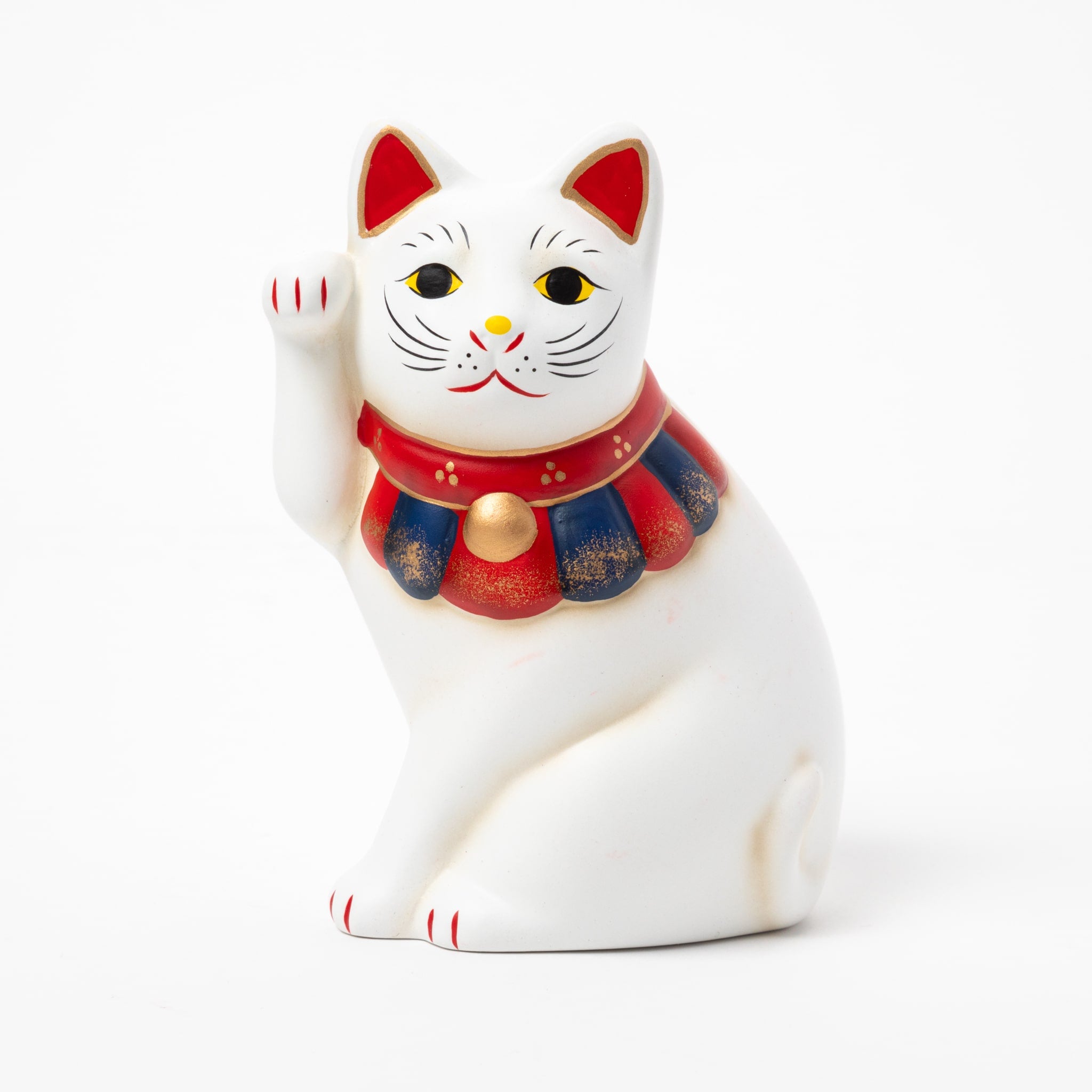 Seto White Yokosuwari Maneki Neko