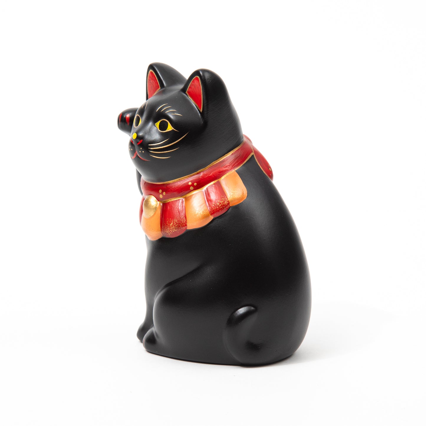 Seto Black Yokosuwari Maneki Neko