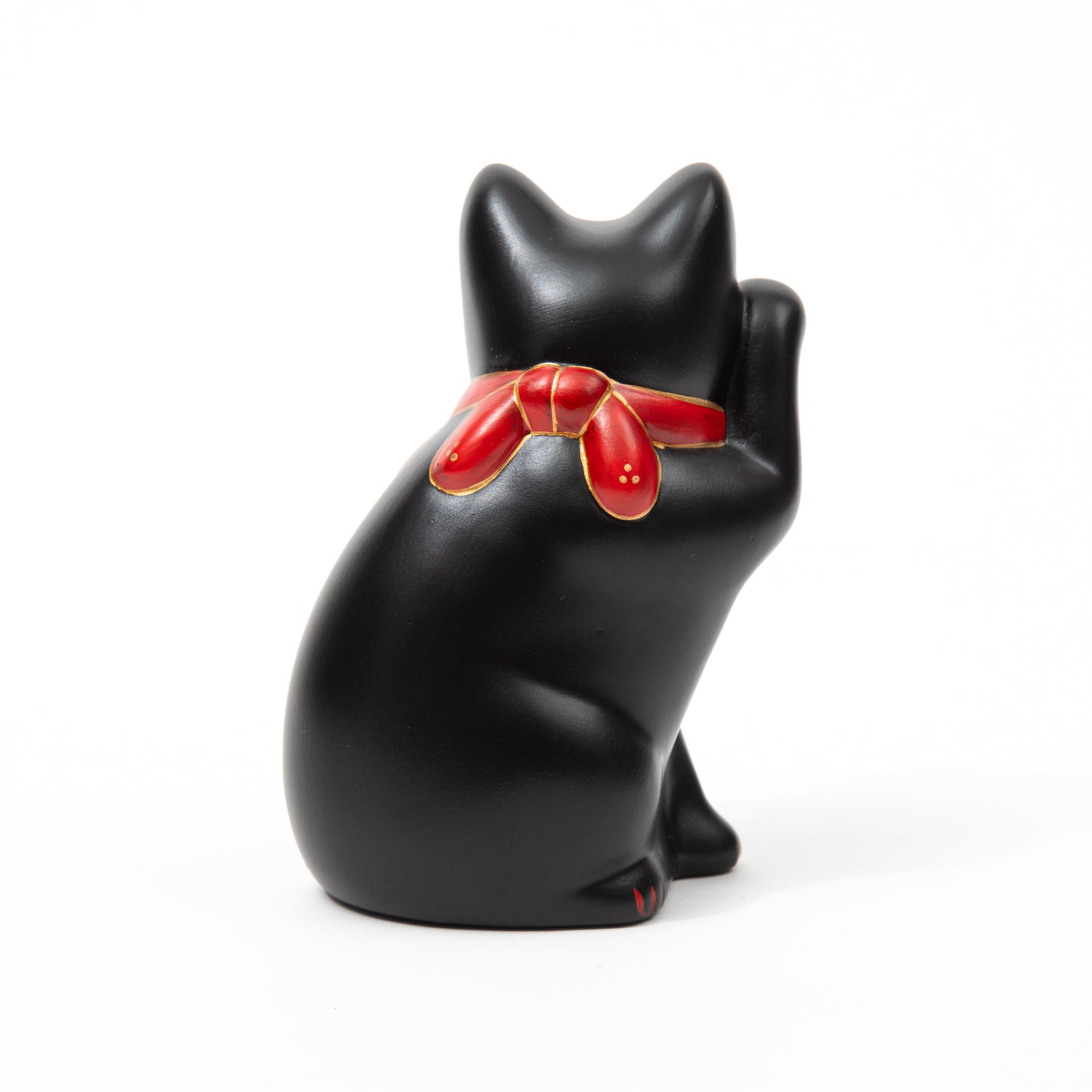 Seto Black Yokosuwari Maneki Neko