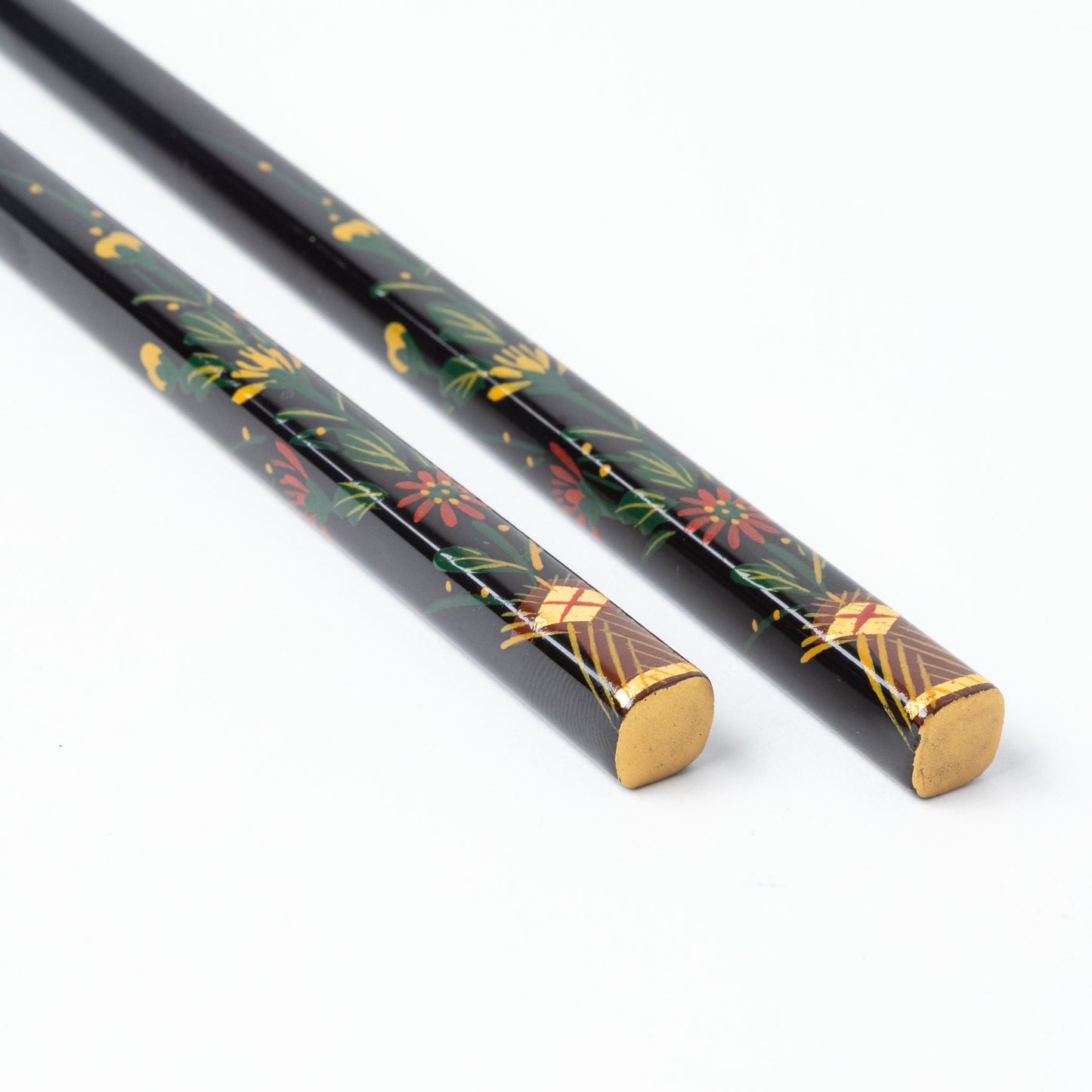 Close up shot of Aizu Lacquerware Chrysanthemum Chopsticks