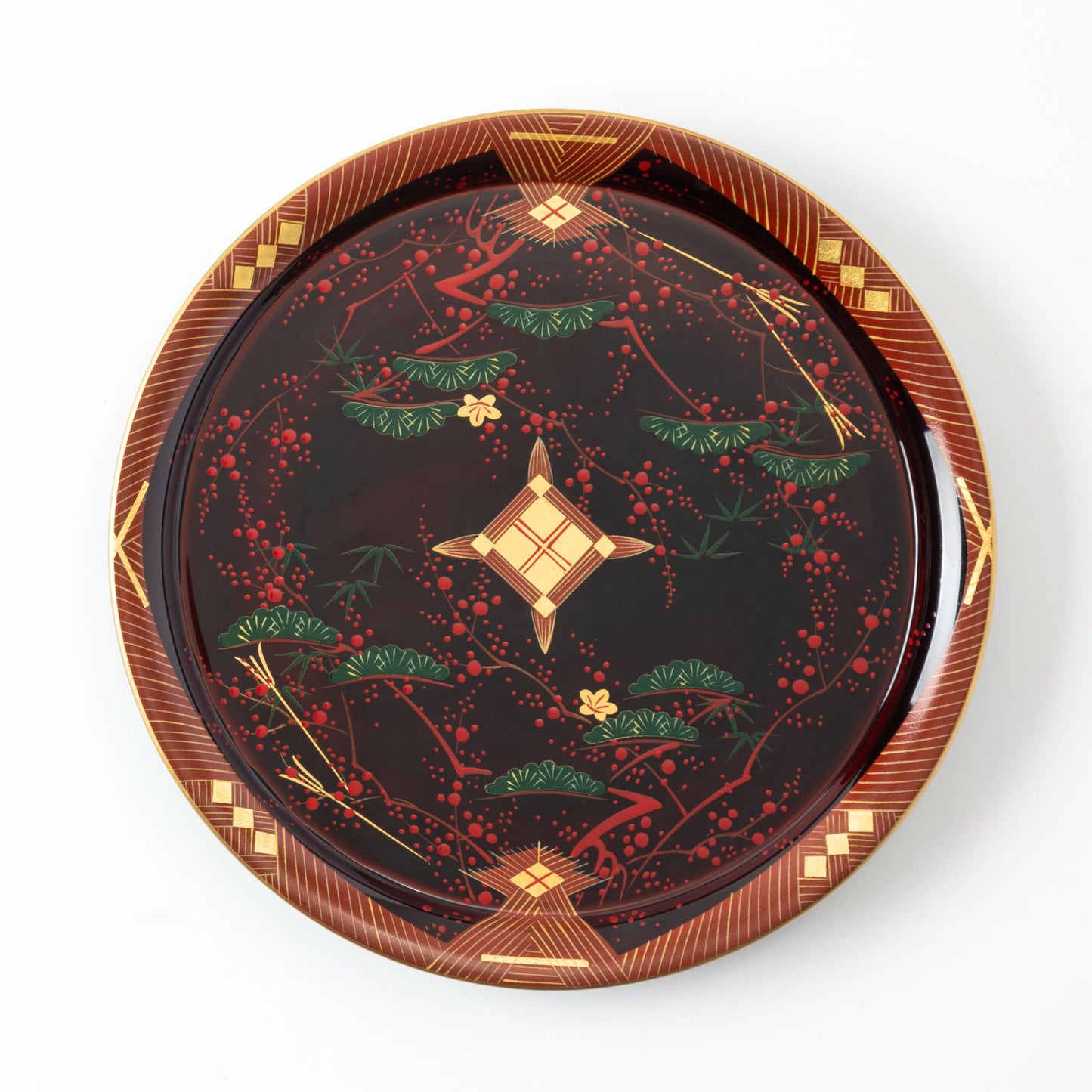 Aizu Lacquerware Pine, Bamboo and Plum Tray