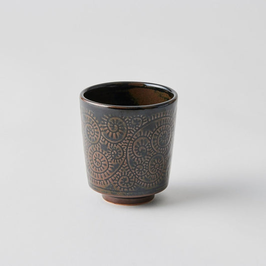 Koyu Tetsuyu Brown Arabesque Sake Cup