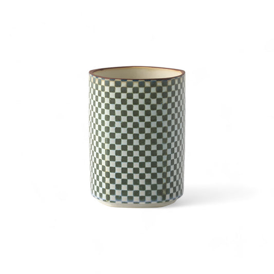 Checkered Patterned Pentagon Teacup