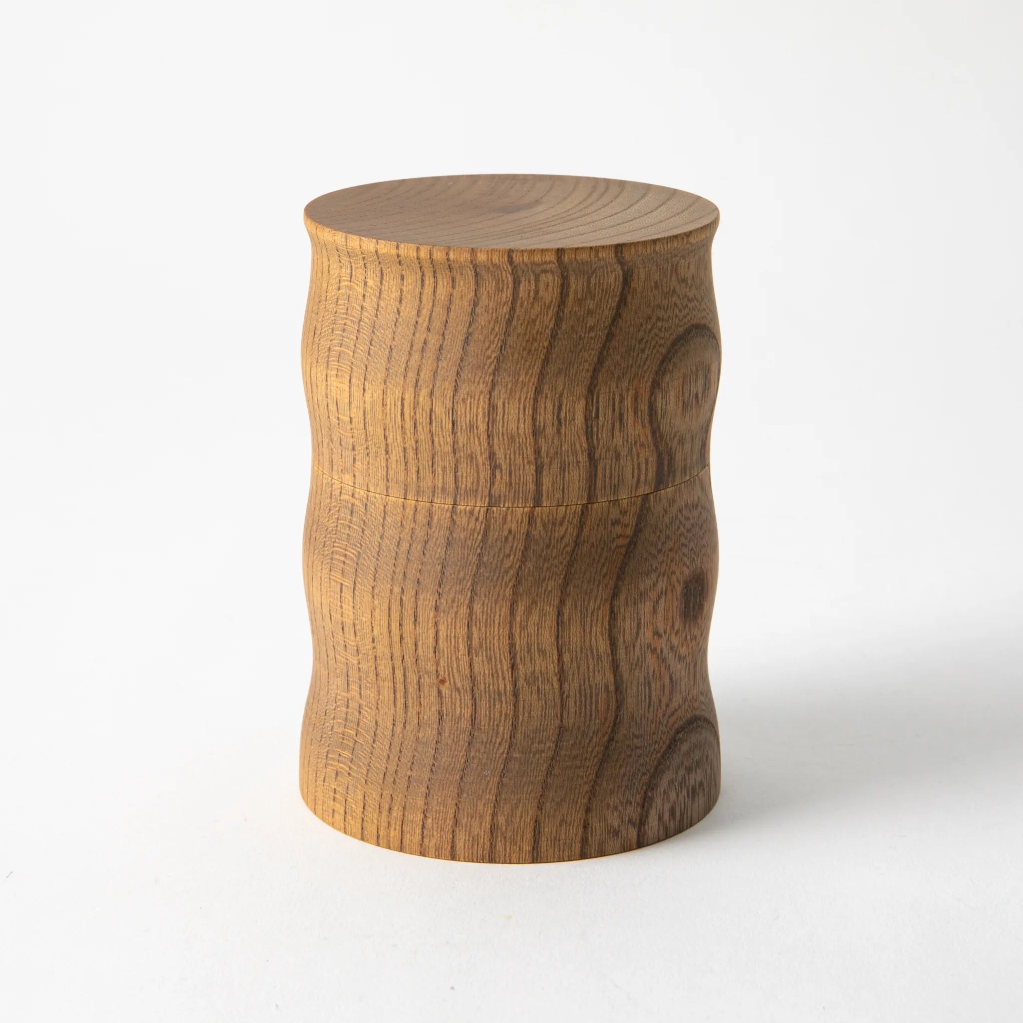 GATOMIKIO KISEN Tea Canister Wave Zelkova Wood | omakase