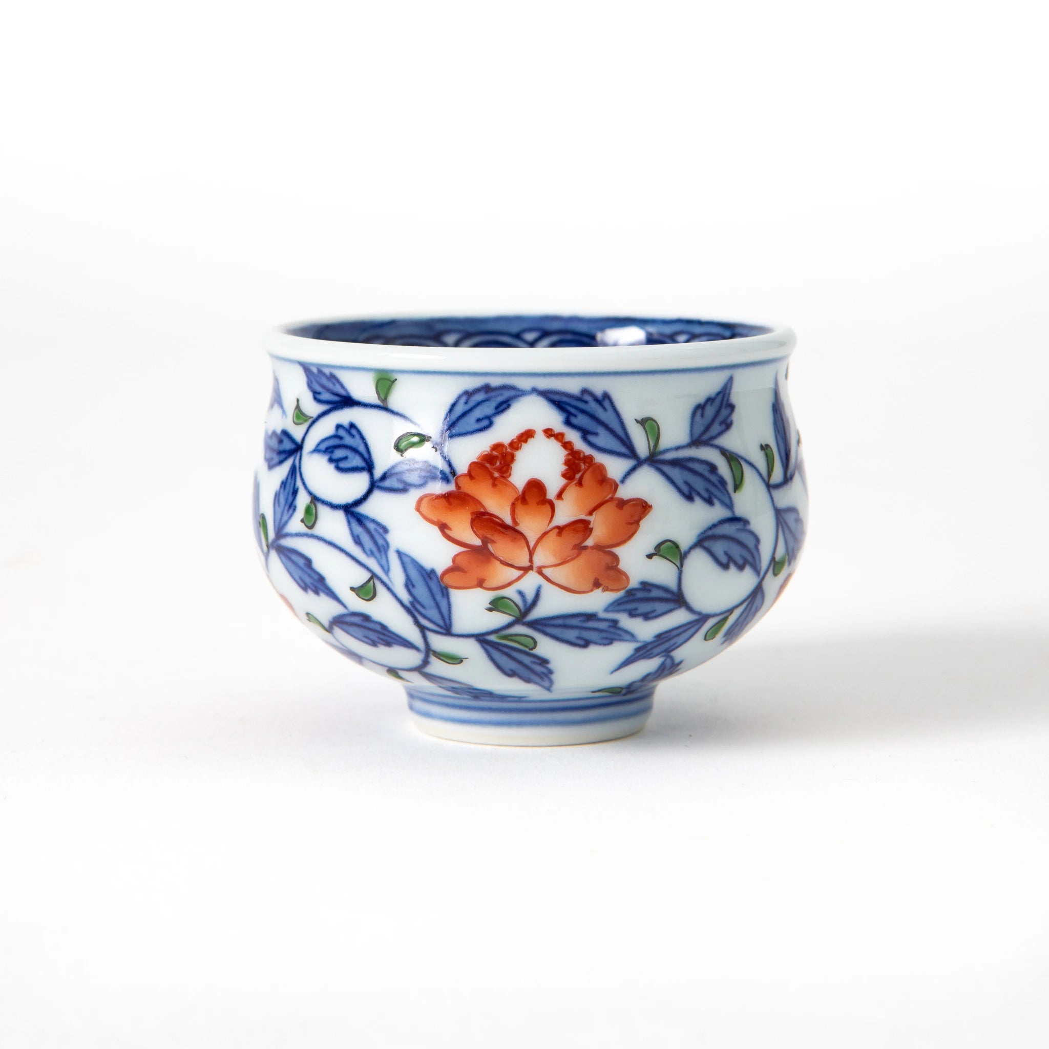 Arita Flower Karakusa Sake Cup by Gen-emon Kiln | omakase