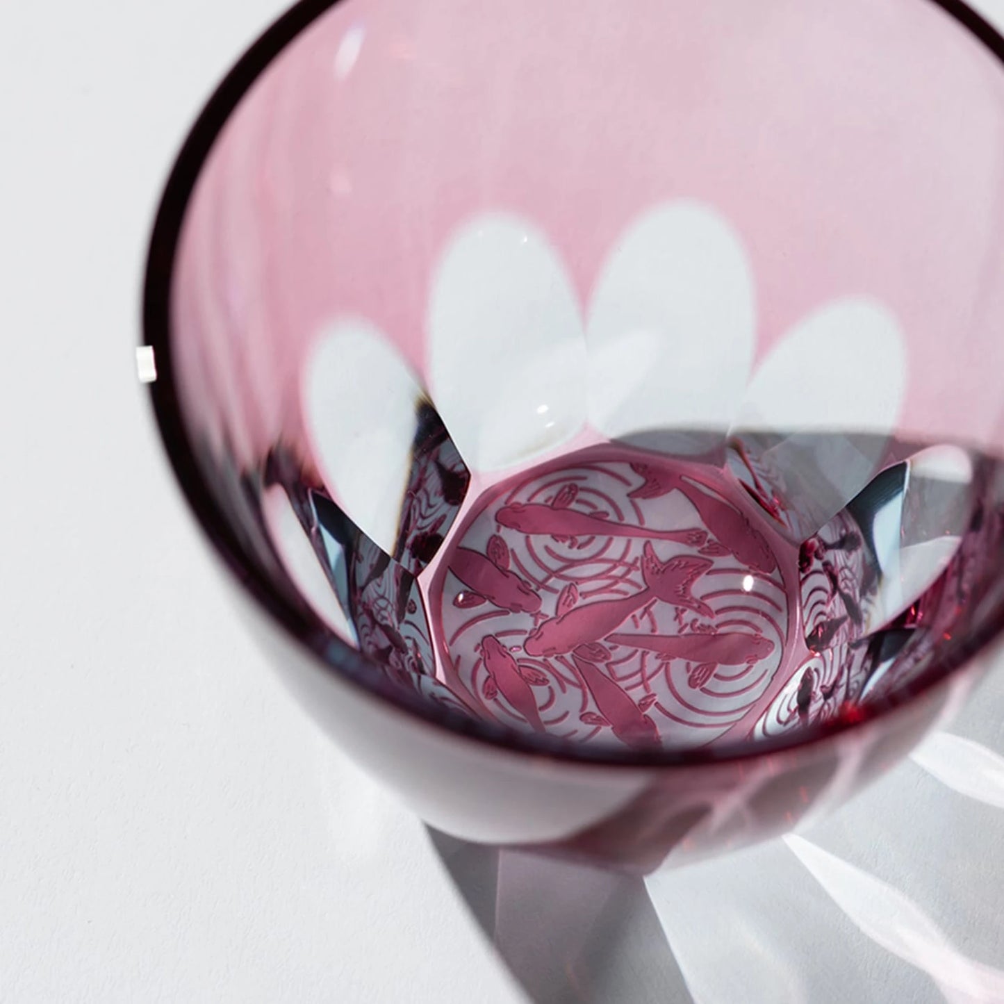 Edo Kiriko Two-Tone Goldfish Sake Cup