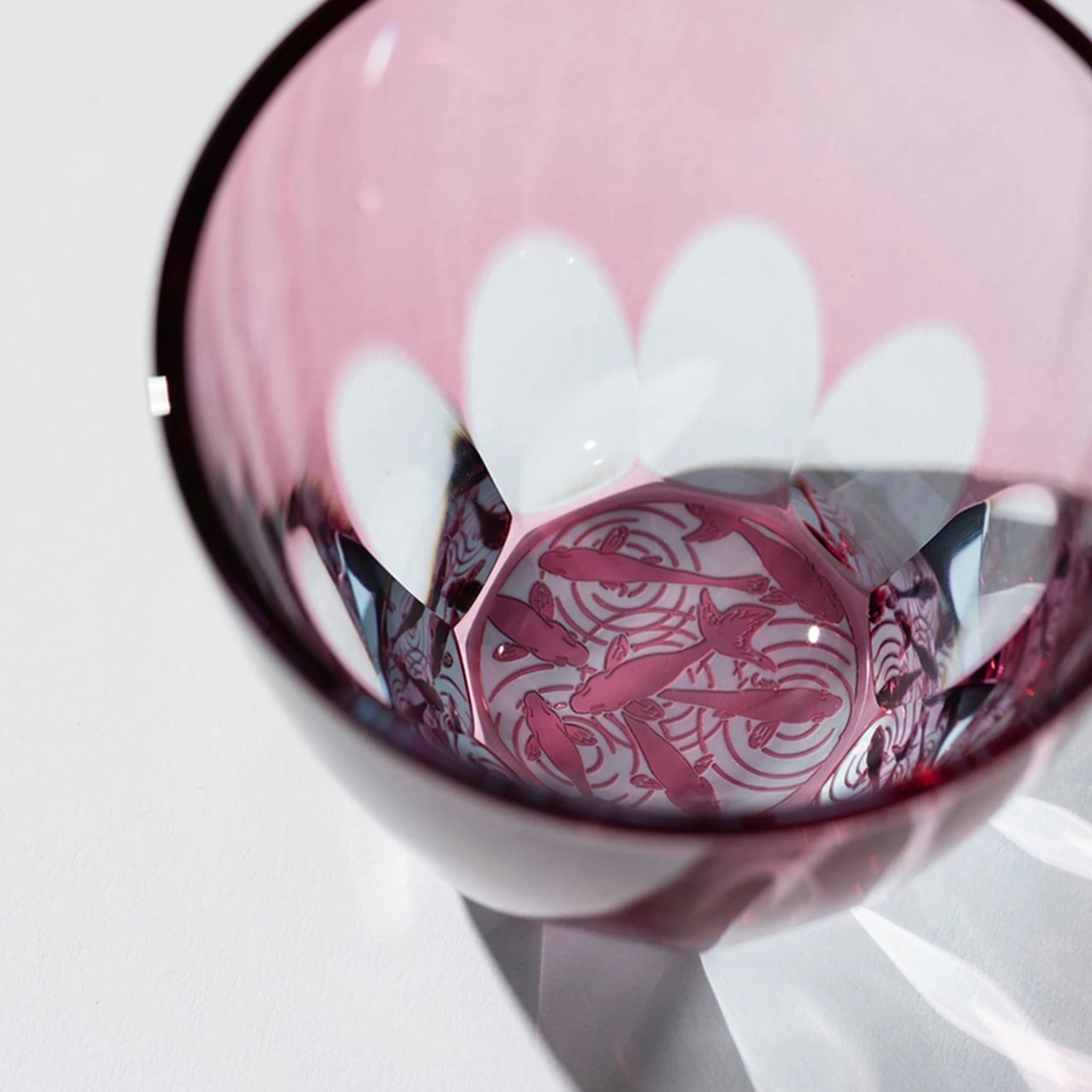 Edo Kiriko Two-Tone Goldfish Sake Cup