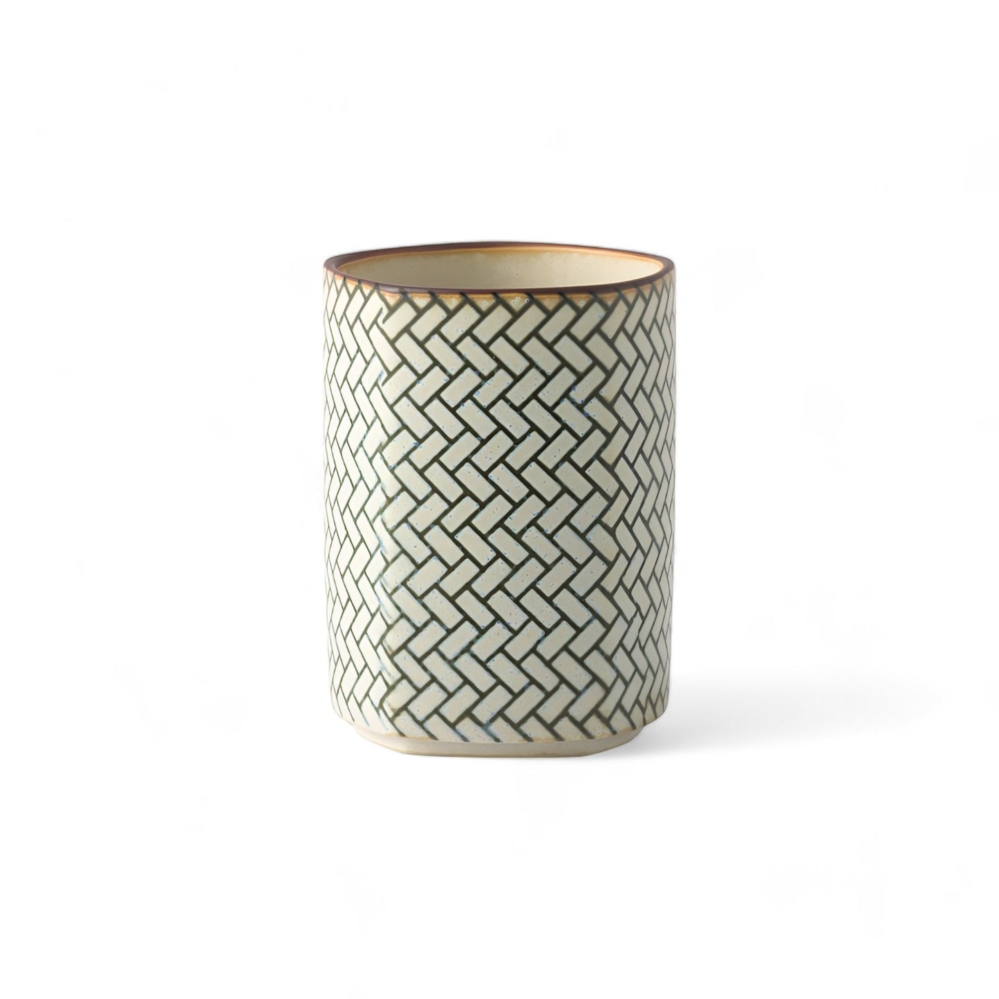 Hinoki Cypress Patterned Pentagon Teacup