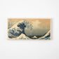 A paulownia wood gift box depicting Katsushika Hokusai's "The Great Wave," highlighting the iconic wave design.