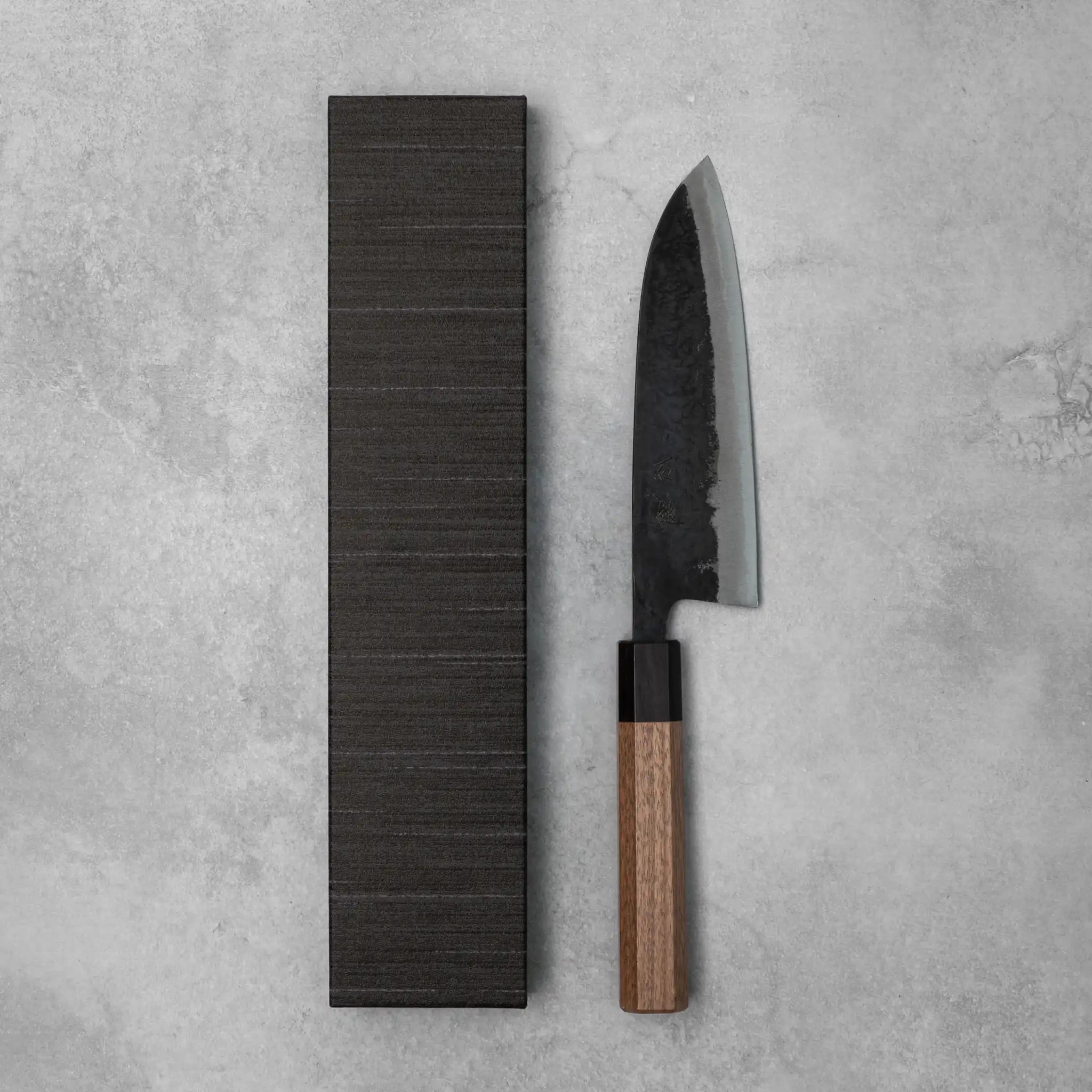 Ishizuchi Blue Steel No.2 Santoku Knife Walnut Handle