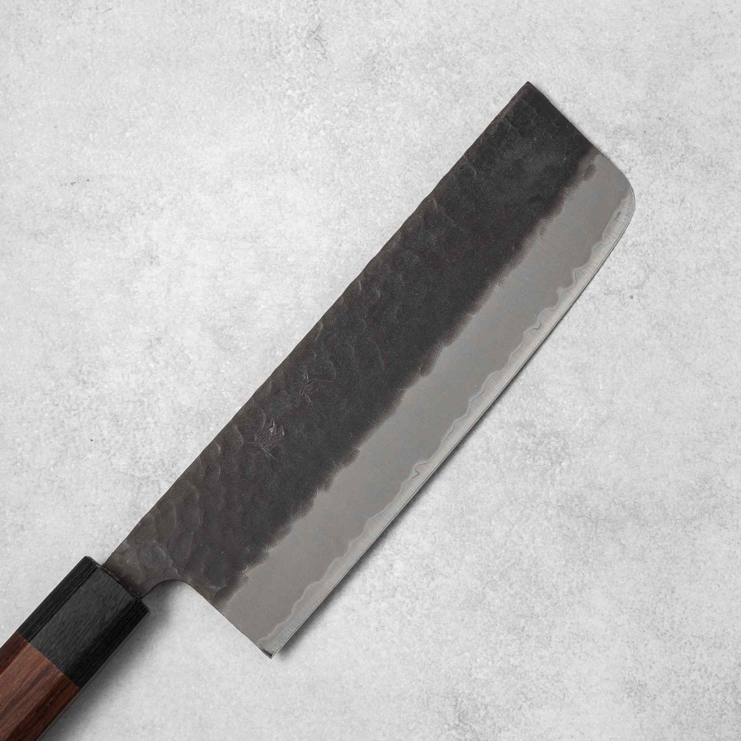 Ishizuchi Blue Super Steel Kurohada Tsuchime Nakiri Knife Rosewood Handle