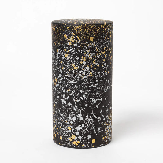 Japanese Gold Sprinkle Washi Dye Double-Lid Tea Canister