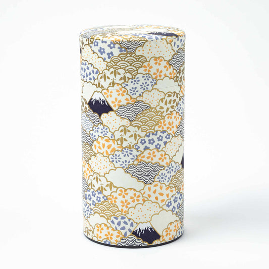 Japanese Mt Fuji Washi Paper Double-Lid Tea Canister