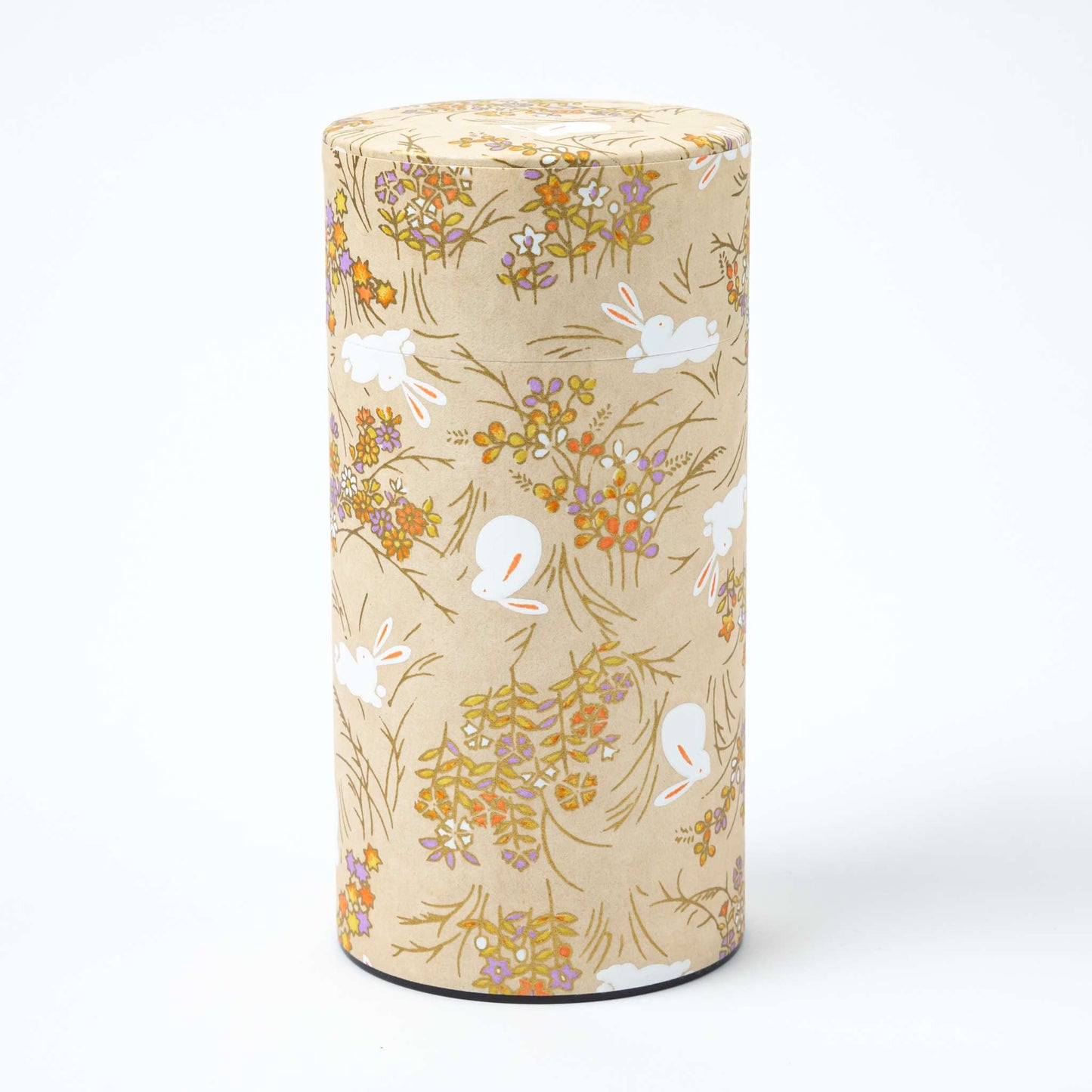 Japanese Rabbit Washi Paper Double-Lid Tea Canister