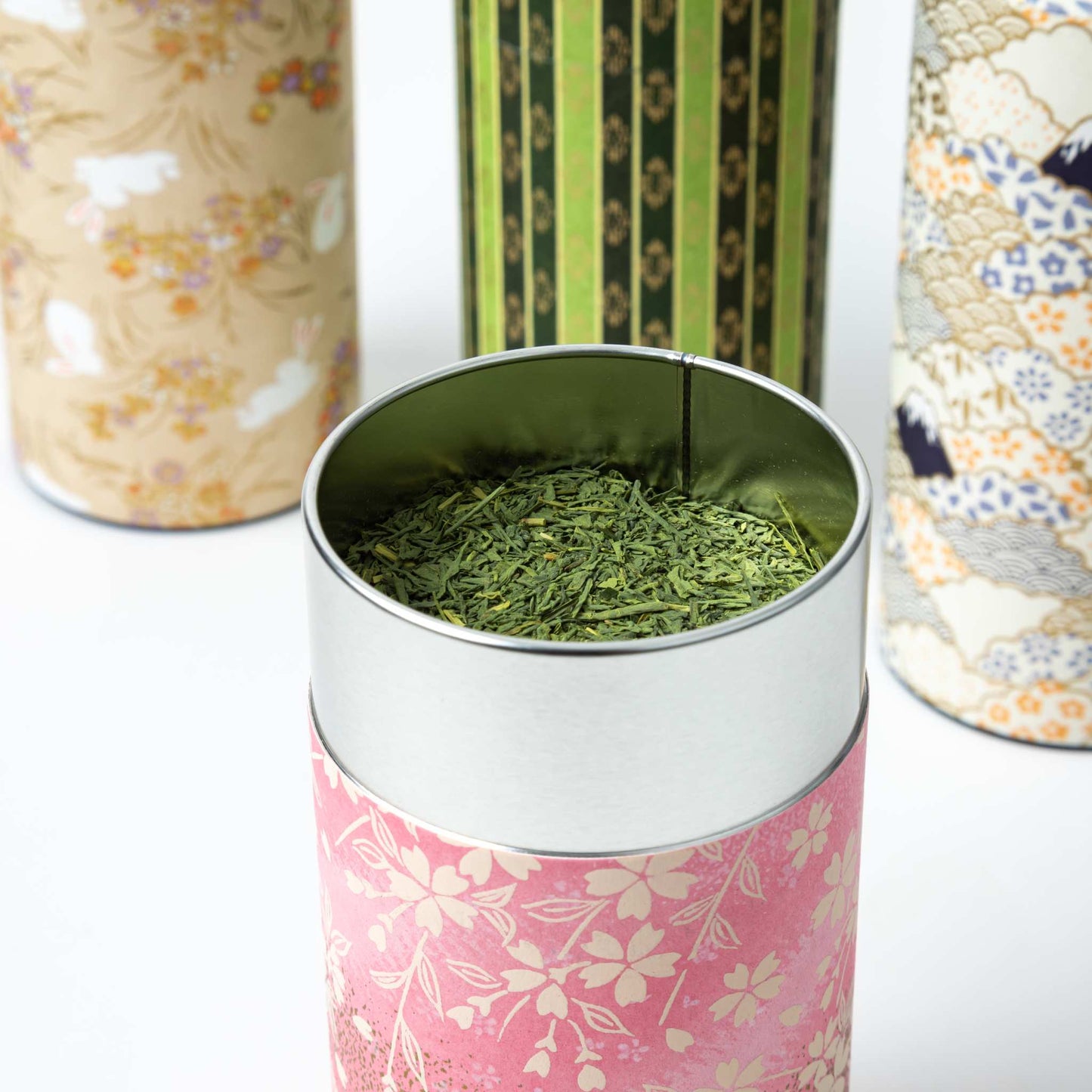 Japanese Sakura Washi Paper Double-Lid Tea Canister