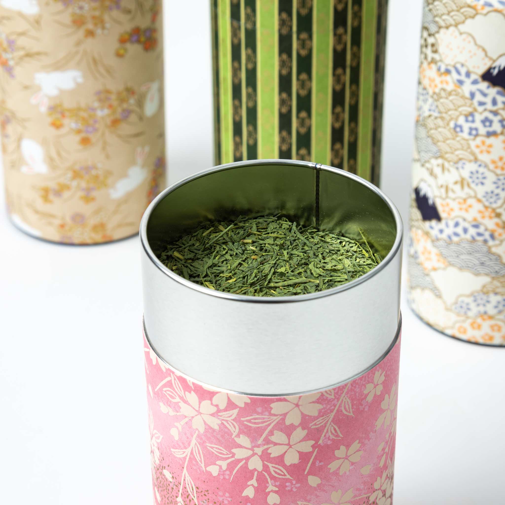 Japanese Tortoise Shell Washi Paper Double-Lid Tea Canister