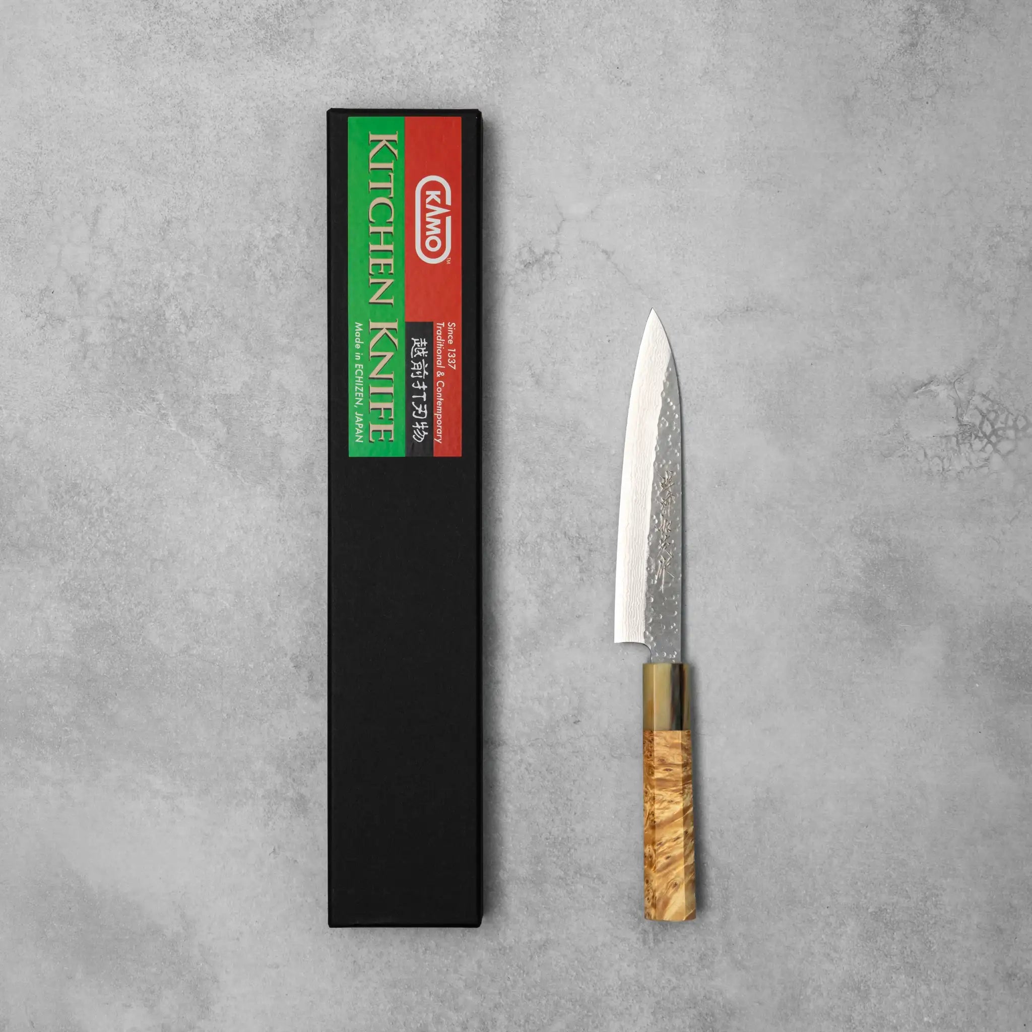 Kamo Hamono VG10 Tsuchime Damascus Shizuku Petty Knife