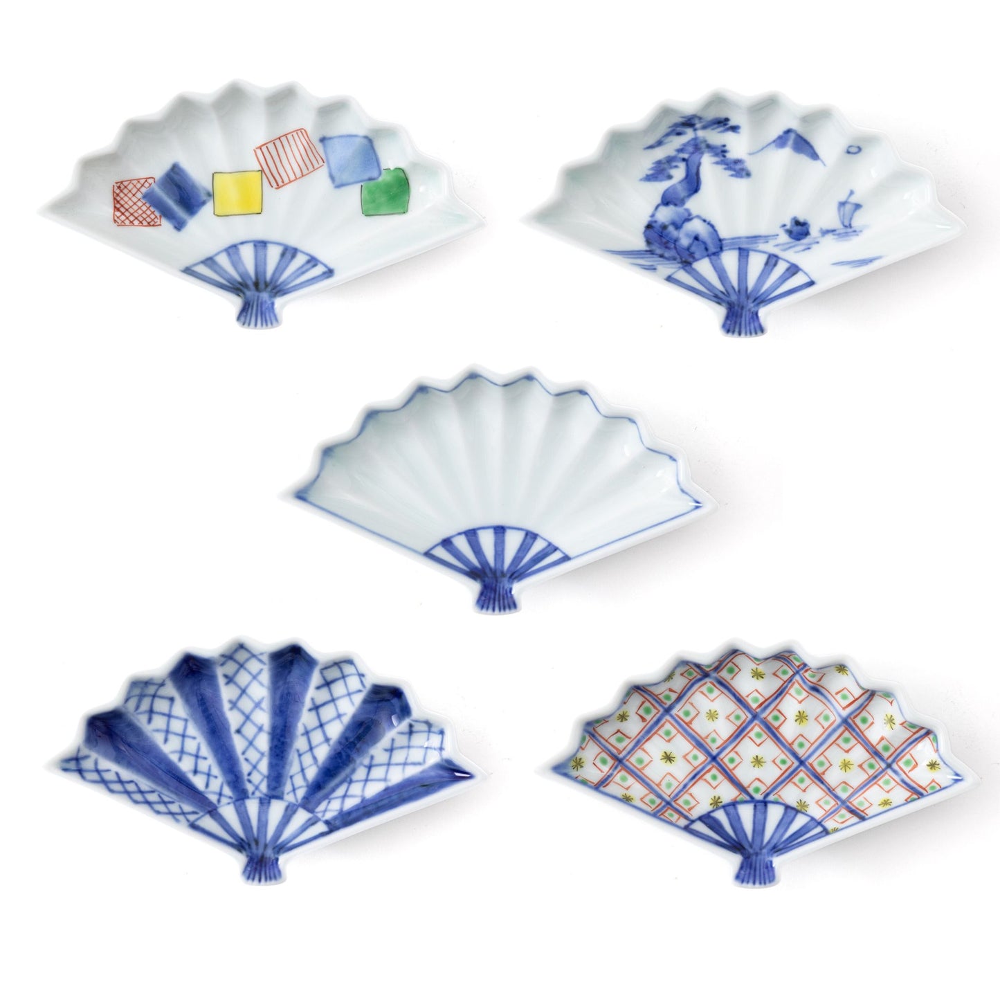 Keizan Kiln Arita Origami Fan-Shaped Sauce Dish