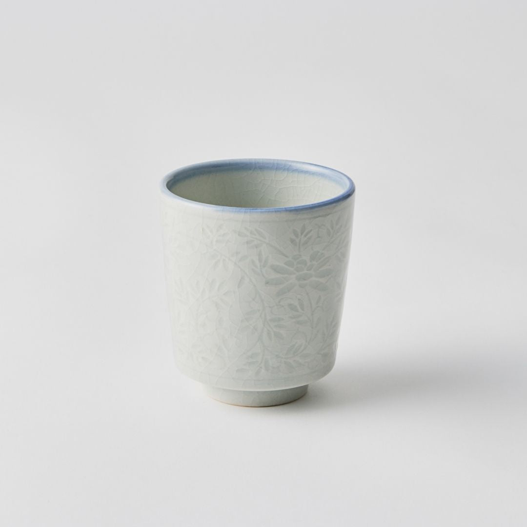 Koyu Ofuke Pale Blue Chrysanthemum Sake Cup