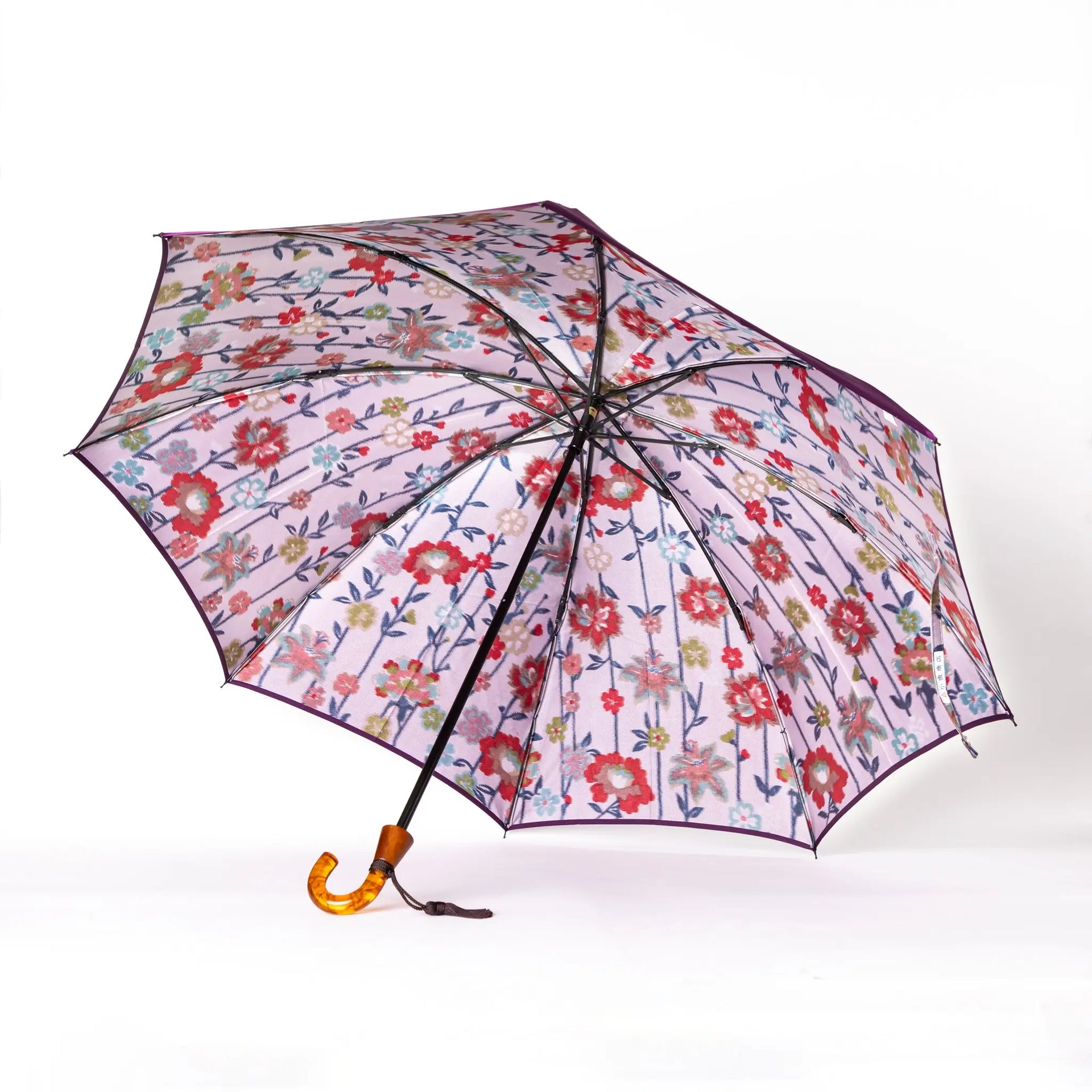 Wabana Folding Umbrella in Purple – Kōshū-ori Craft by Komiya Shoten