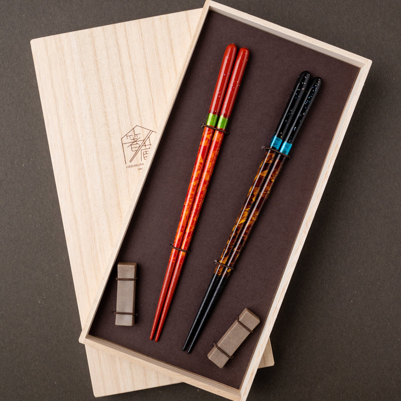 Rimpa Pine & Bamboo Chopsticks | Wakasa Lacquer Gift – omakase