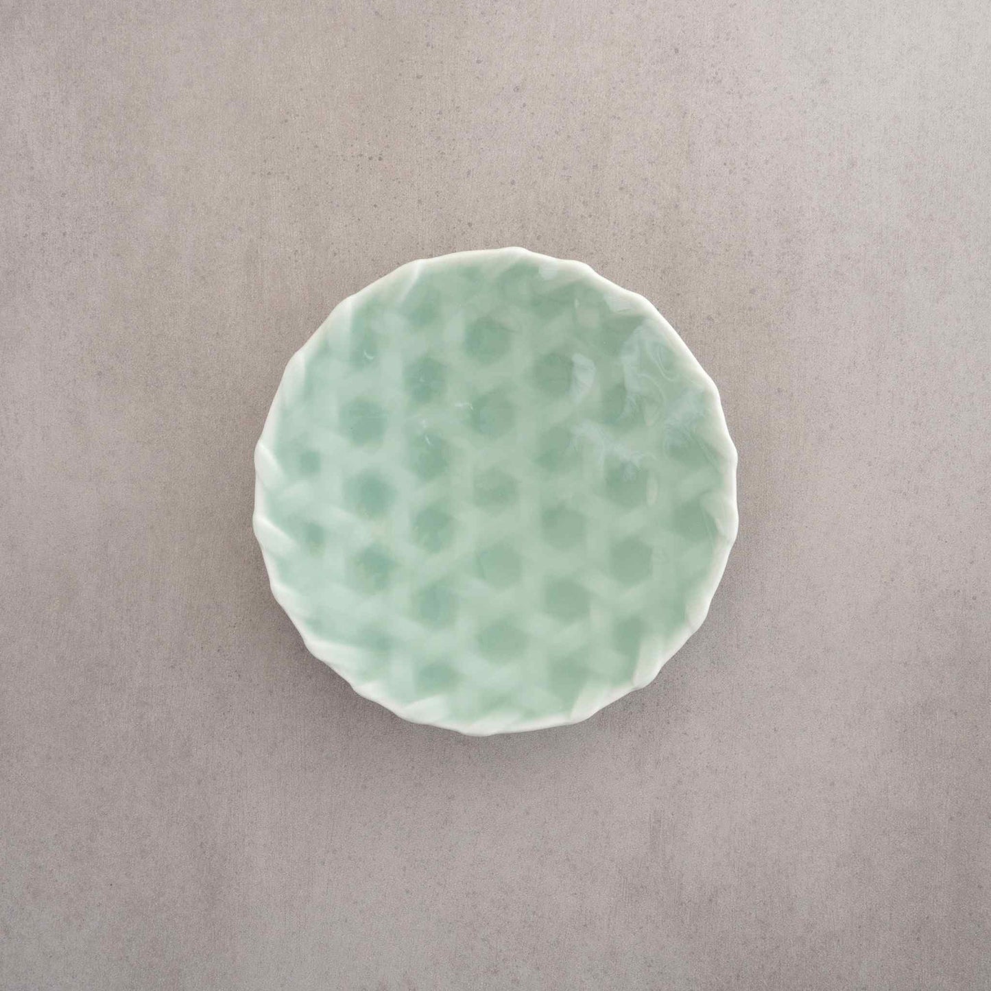 Nabeshima Celadon Porcelain Woven Bamboo Plate