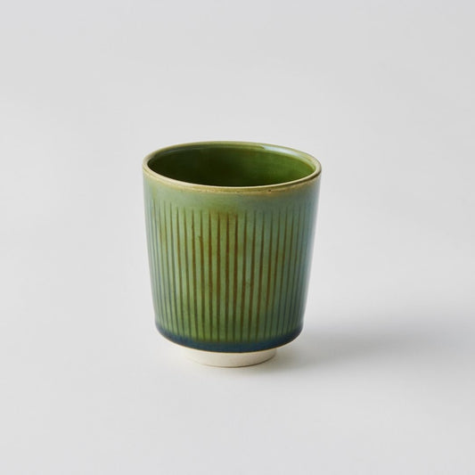 Koyu Oribe Dark Green Tokusa Sake Cup