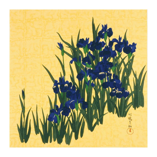 Ogata Korin Purple Iris Silk Furoshiki Wrapping Cloth