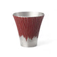 Osaka Suzuki Mt. Fuji Tumbler in red, featuring a distinctive textured design with mountain-like ridges, highlighting a fusion of traditional and modern Japanese craftsmanship.