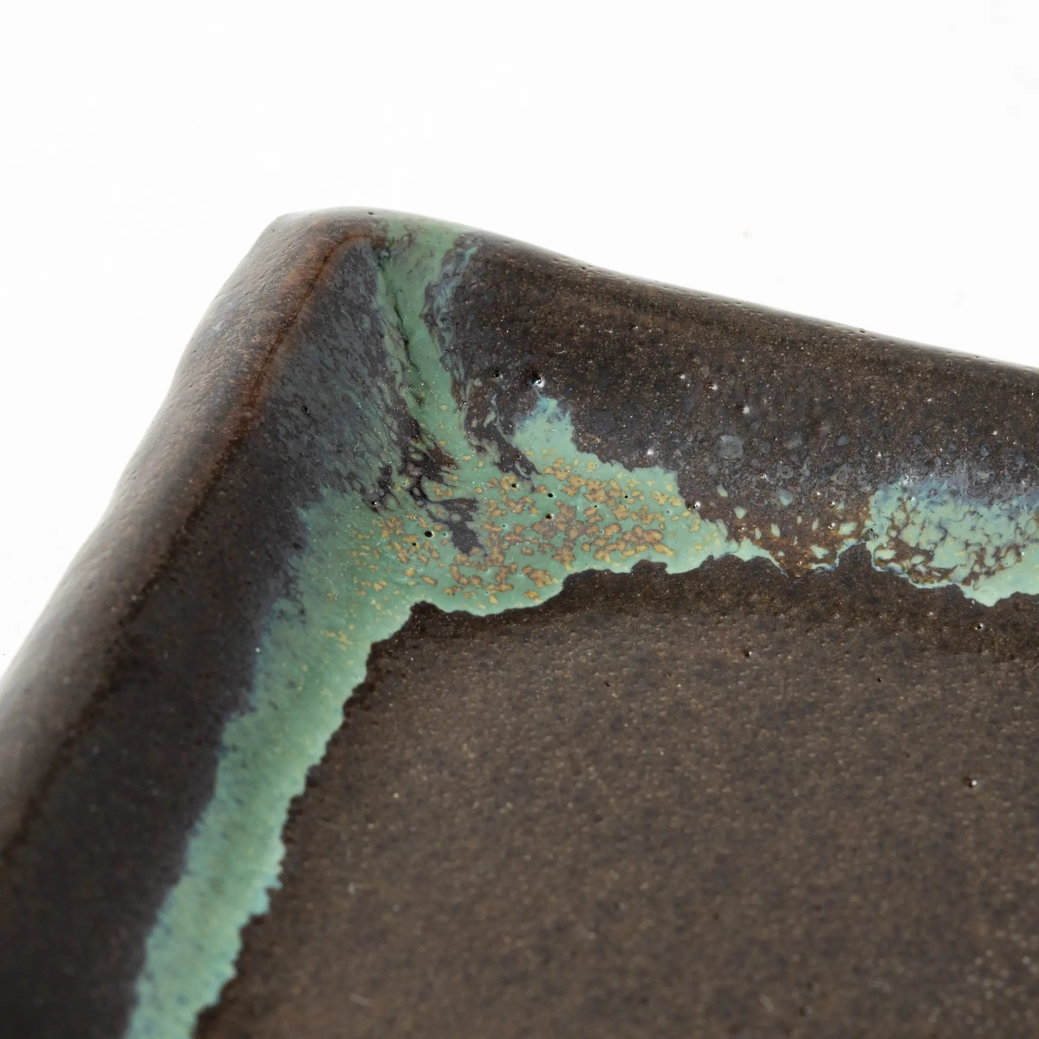 Ryumonji Yaki Pottery Rectangular Plate Black Glaze