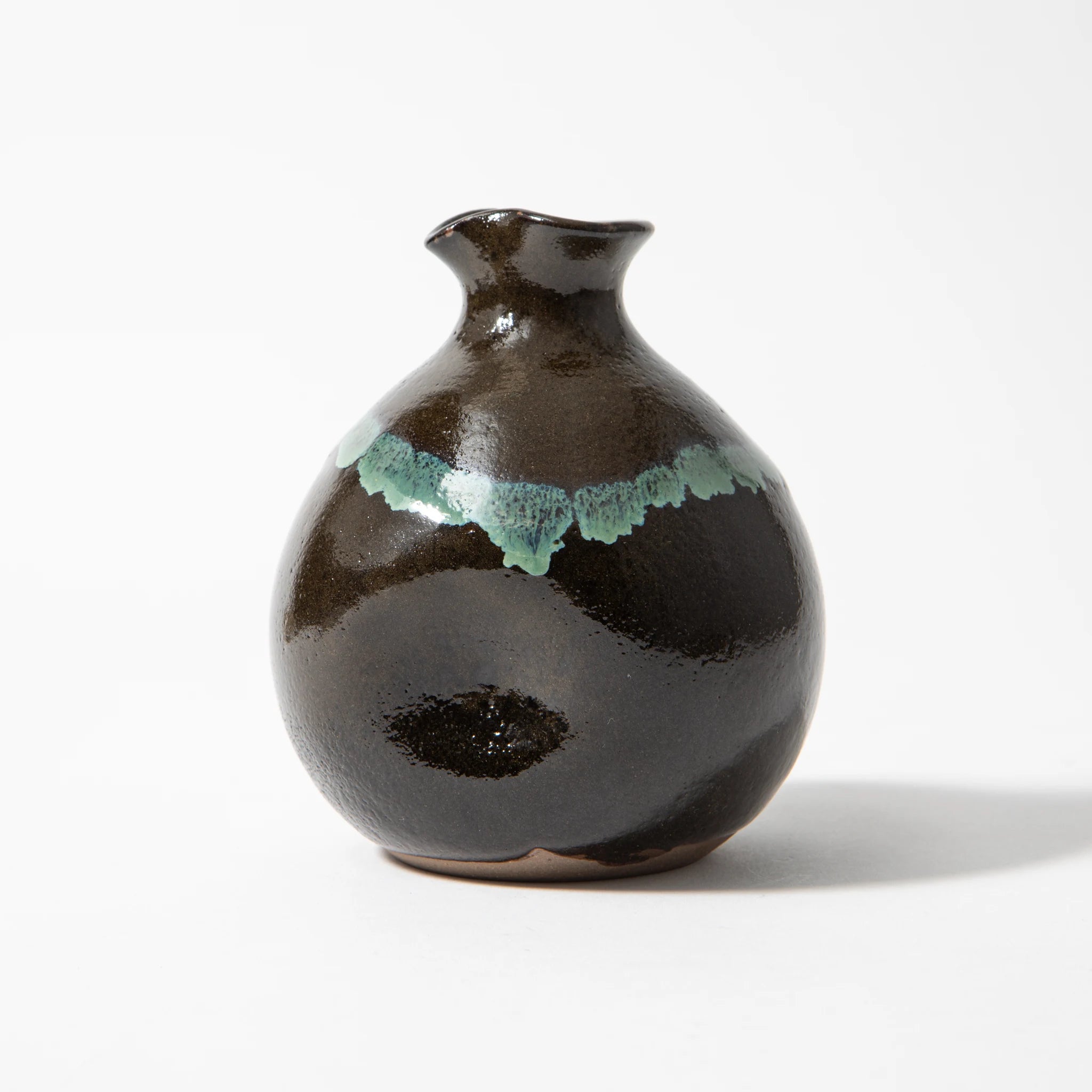 Ryumonji Yaki Pottery Sake Set Black Glaze