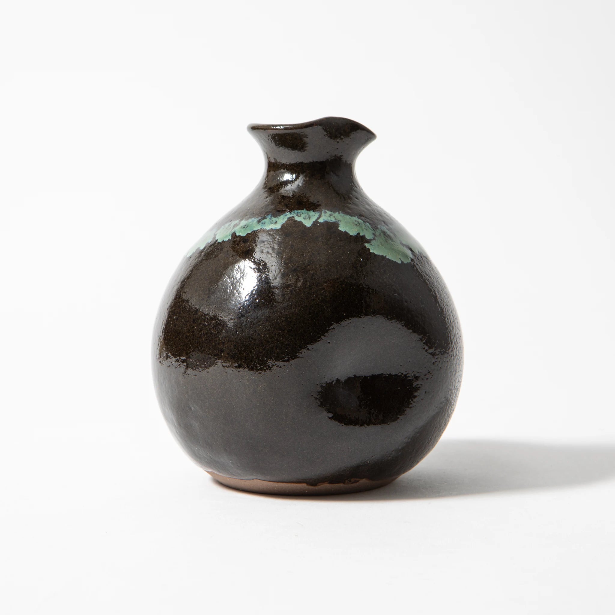 Ryumonji Yaki Pottery Sake Set Black Glaze