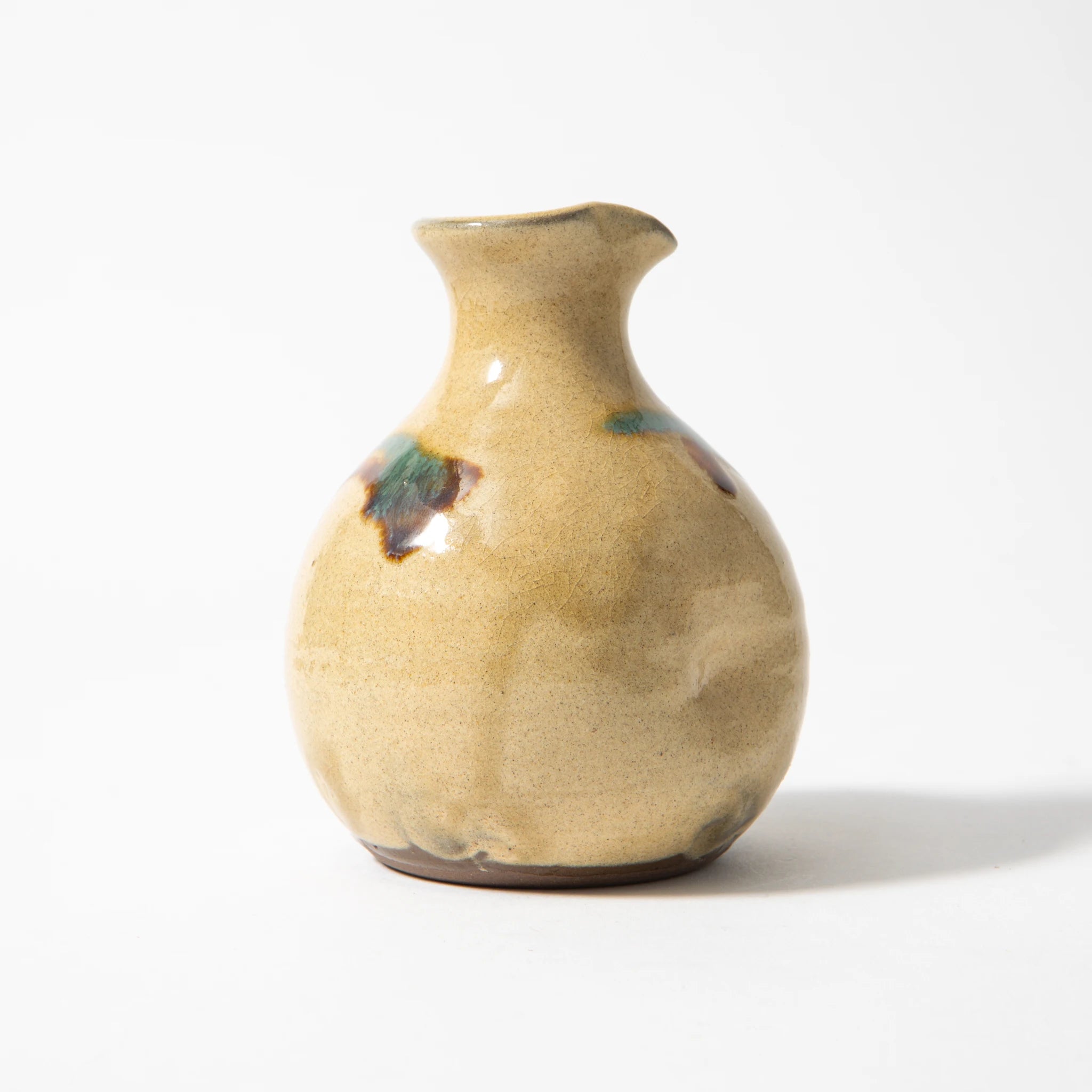 Ryumonji Yaki Pottery Sake Set Sansai Glaze